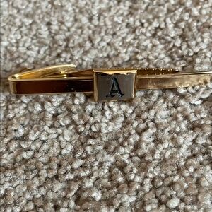 Gold Initial “A” Tie Clip